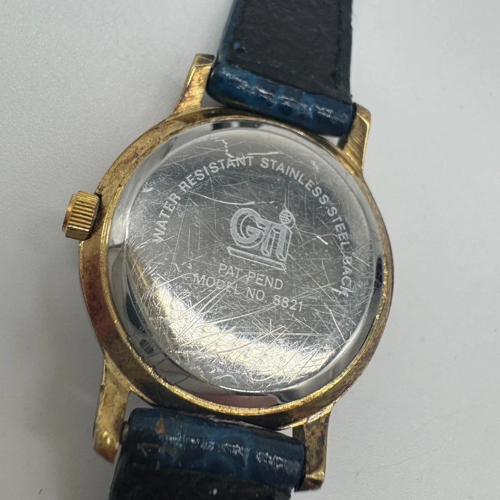 Axcess Gemstone Moon Phase Watch Blue Leather Strap Mother of Pearl parts